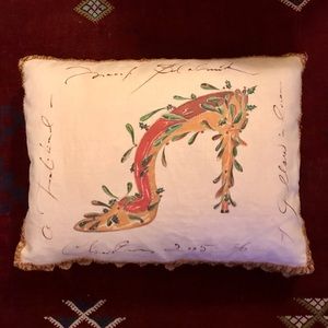 Manolo Blahnik Holiday shoe print accent pillow